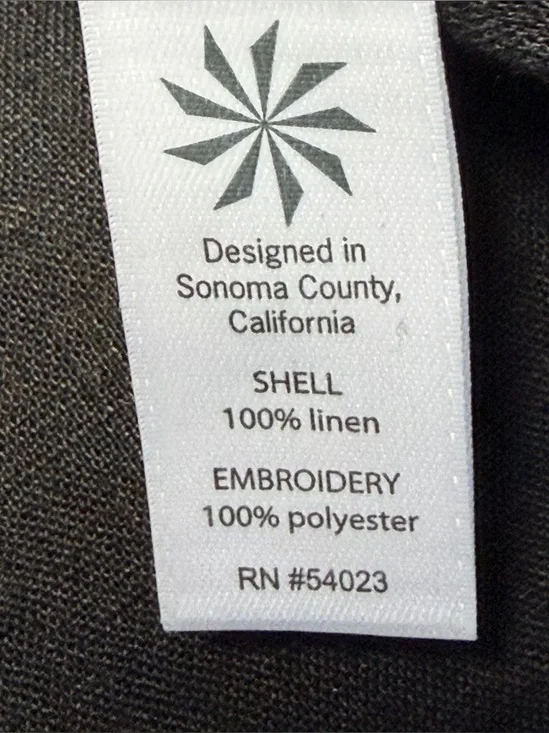 Athleta Column Embroidery Luxe Kaftan Coverup Womens Small Linen Tunic Top Black - Picture 7 of 9